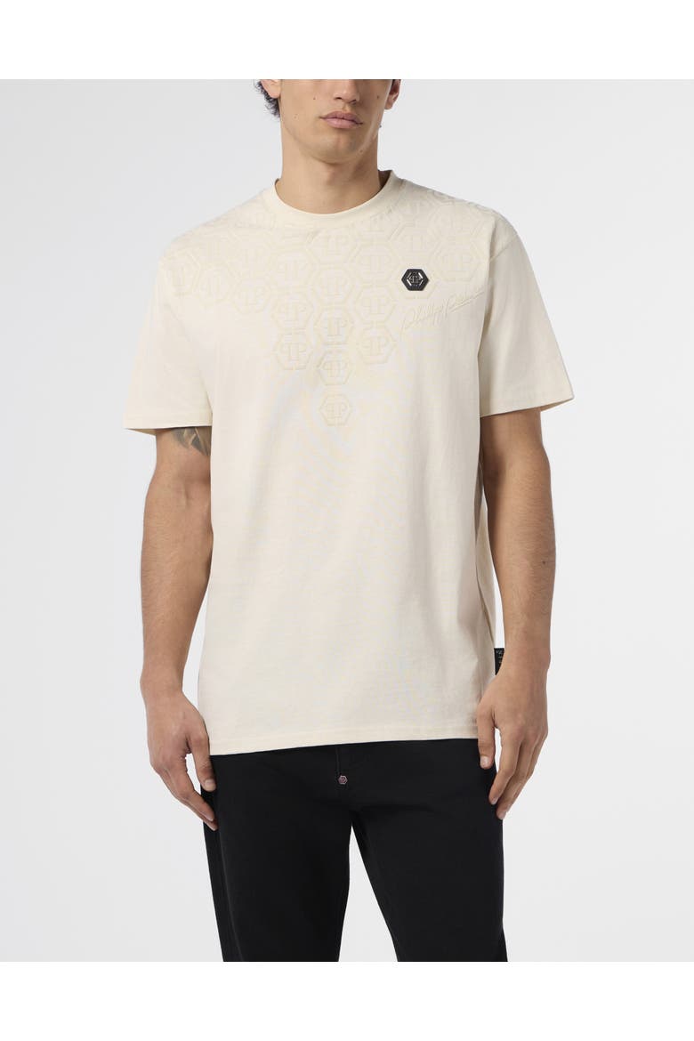 Round Neck T-Shirt Degrade Monogram Monogram Men, Main, color, beige