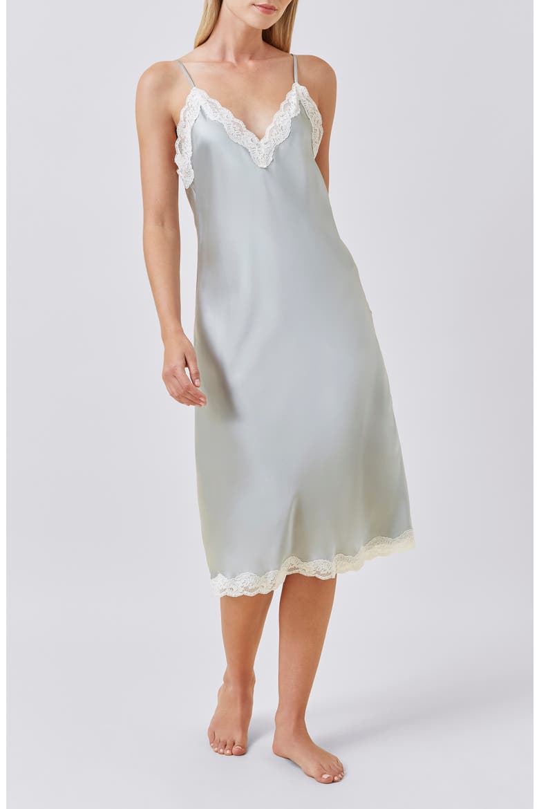 Annabelle Satin Nightgown, Alternate, color, SAGE