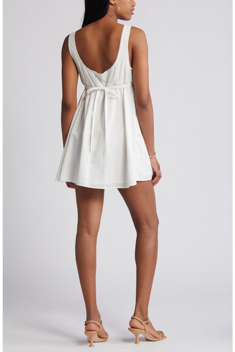 Button Front Cotton Minidress, Alternate, color, WHITE BLANC