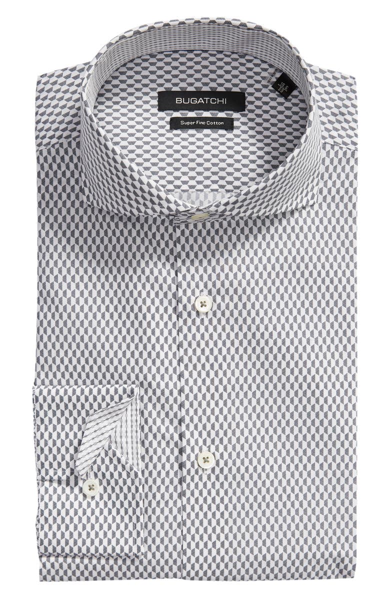 Bugatchi Trim Fit Micro Print Dress Shirt, Alternate, color,