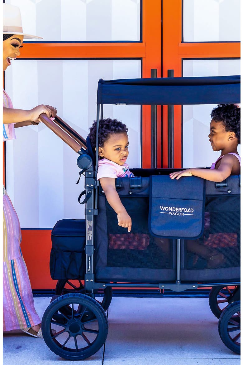 W2 Luxe 2-Passenger Multifunctional Stroller Wagon, Alternate, color, VOLCANIC BLACK