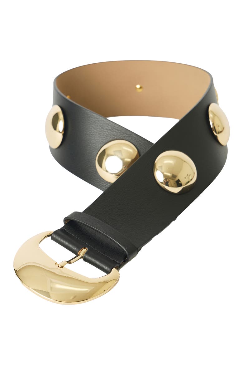 Bence Leather Belt, Alternate, color, BLACK GOLD