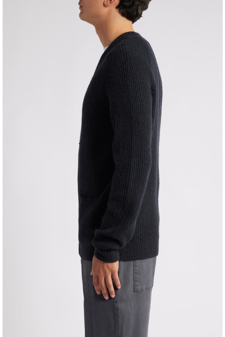 Rib Raglan Sleeve Cardigan, Alternate, color, BLACK CAVIAR