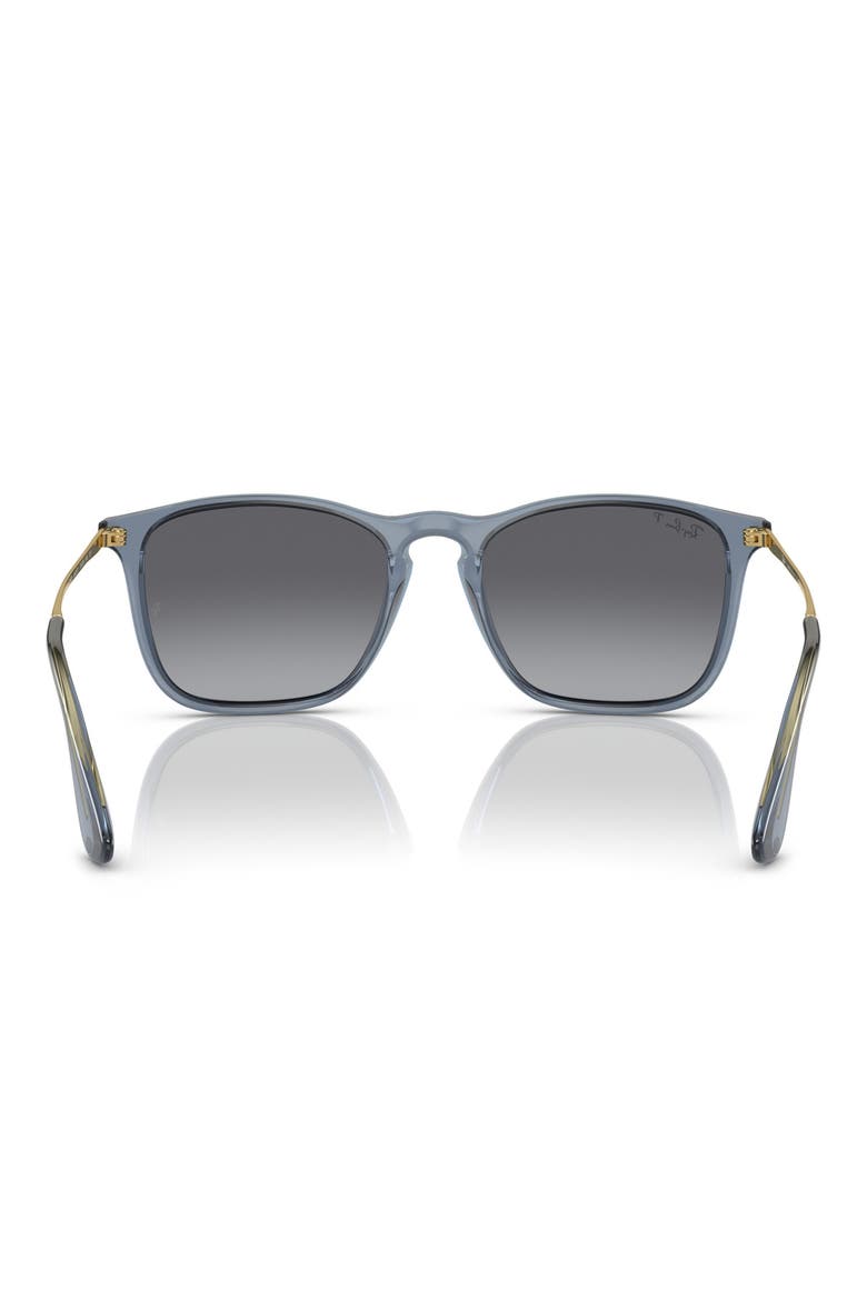 54mm Gradient Polarized Square Sunglasses, Alternate, color, TRANSPARENT BLUE / GREY POLAR