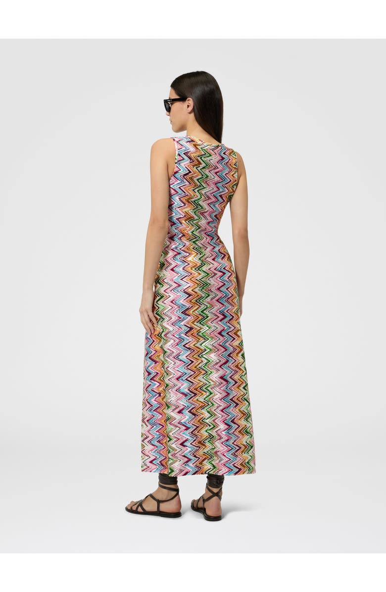 Missoni Long Cover-up In Stretch Viscose With Lace And Zigzag Motif, Alternate, color, Multicoloured