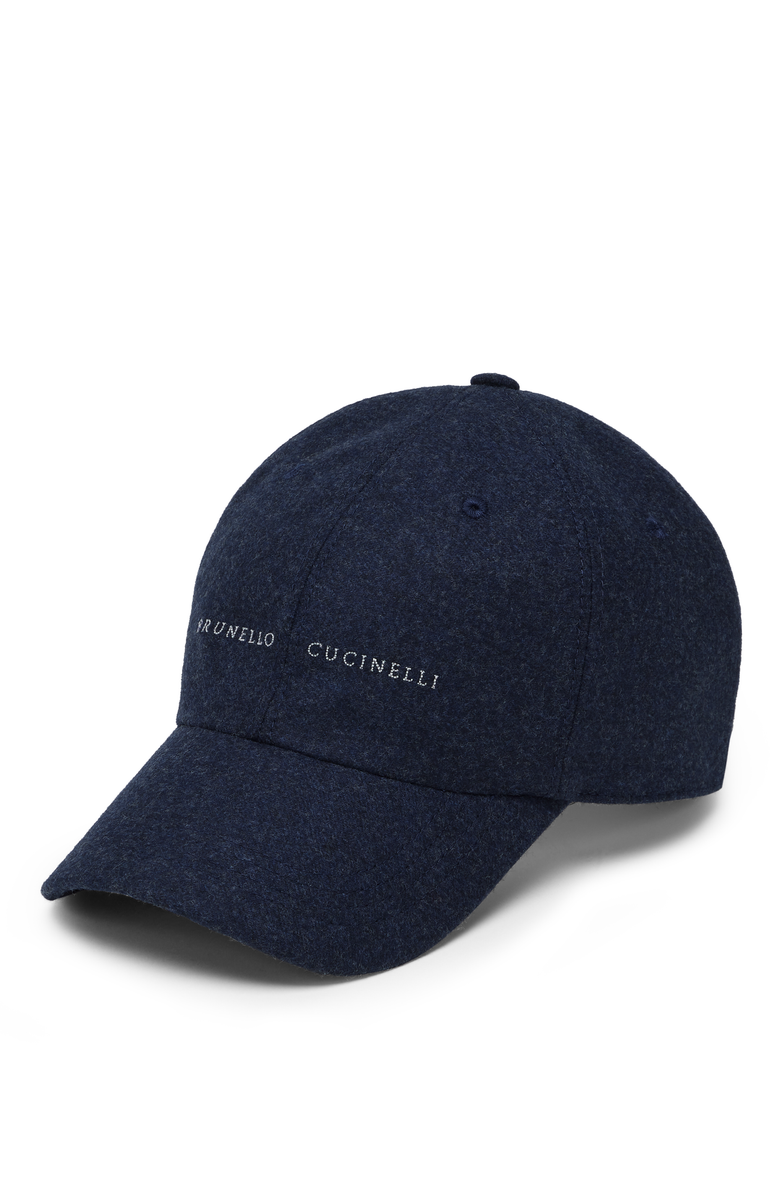Brunello Cucinelli Virgin wool flannel baseball cap with embroidery, Main, color, 