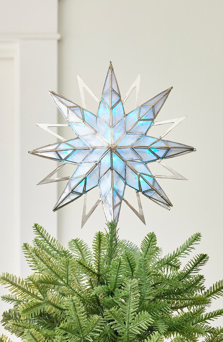 Balsam Hill Double Sided Capiz Star Light Tree Topper, Main, color, 