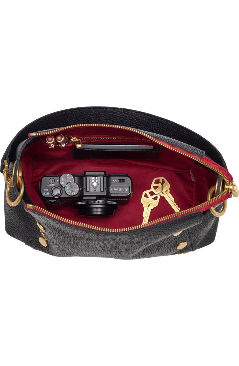 HAMMITT Bryant Medium Shoulder Bag, Alternate, color, Black/ Brushed Gold Red Zip