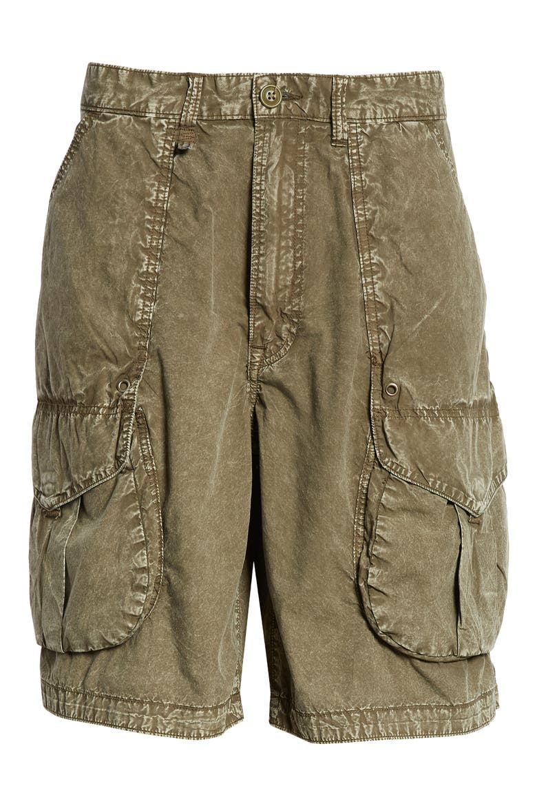 Relaxed Cotton Cargo Shorts, Alternate, color, GD OLIVE