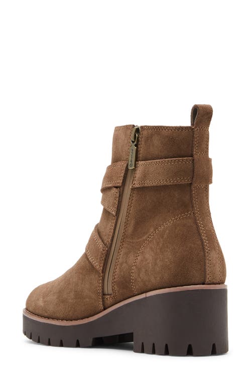 Blondo Dazie Waterproof Buckle Bootie In Taupe Suede