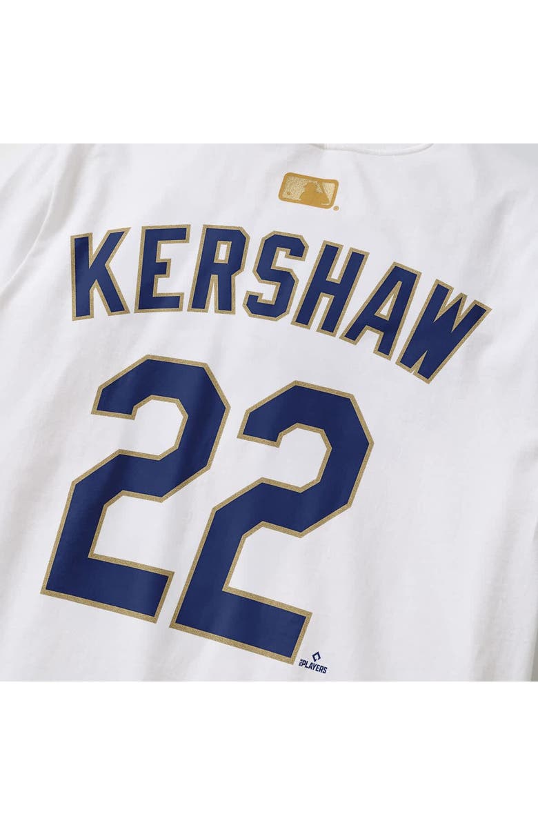 Nike Men's Nike Clayton Kershaw White Los Angeles Dodgers 2026 Gold Collection Player Name & Number T-Shirt, Alternate, color, White