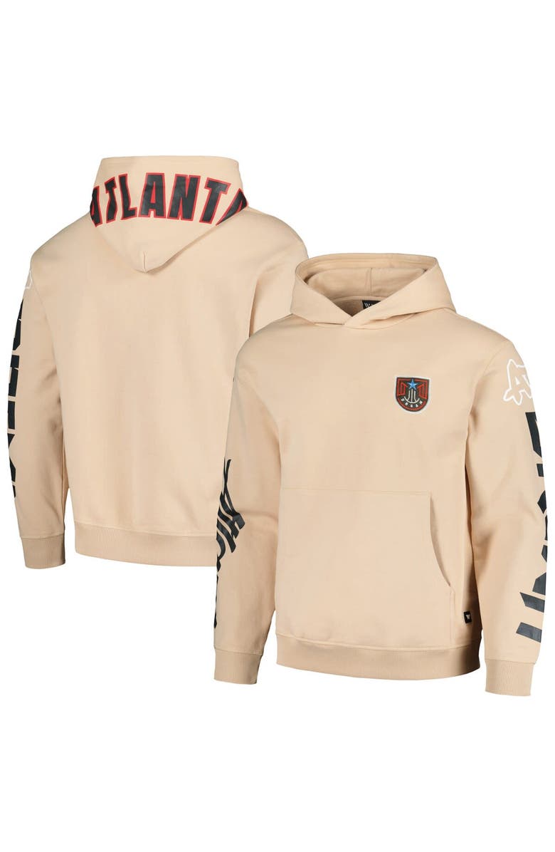 THE WILD COLLECTIVE Unisex The Wild Collective Cream Atlanta Dream Graffiti Acid Wash Pullover Hoodie, Main, color, Cream