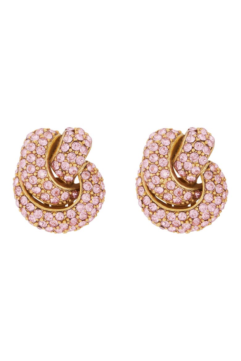 Love Knot Clip-On Earrings, Main, color, ROSE