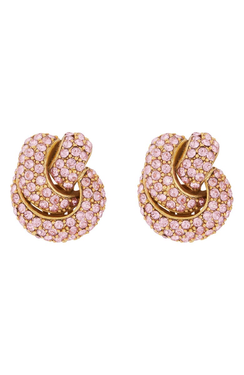 Oscar de la Renta Love Knot Clip-On Earrings, Main, color, Rose
