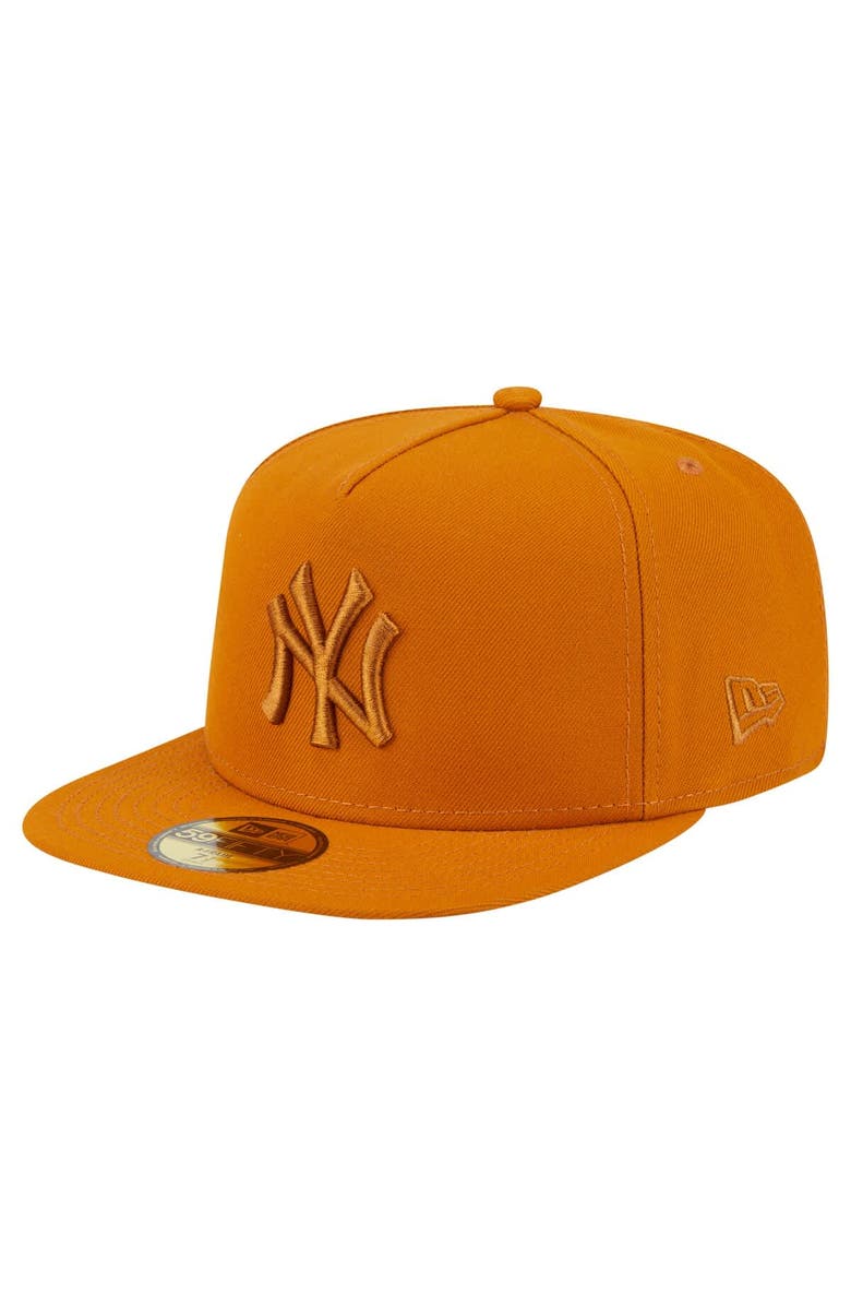 New Era Men's New Era Orange New York Yankees Color Pack A-Frame 59FIFTY Fitted Hat, Alternate, color, 