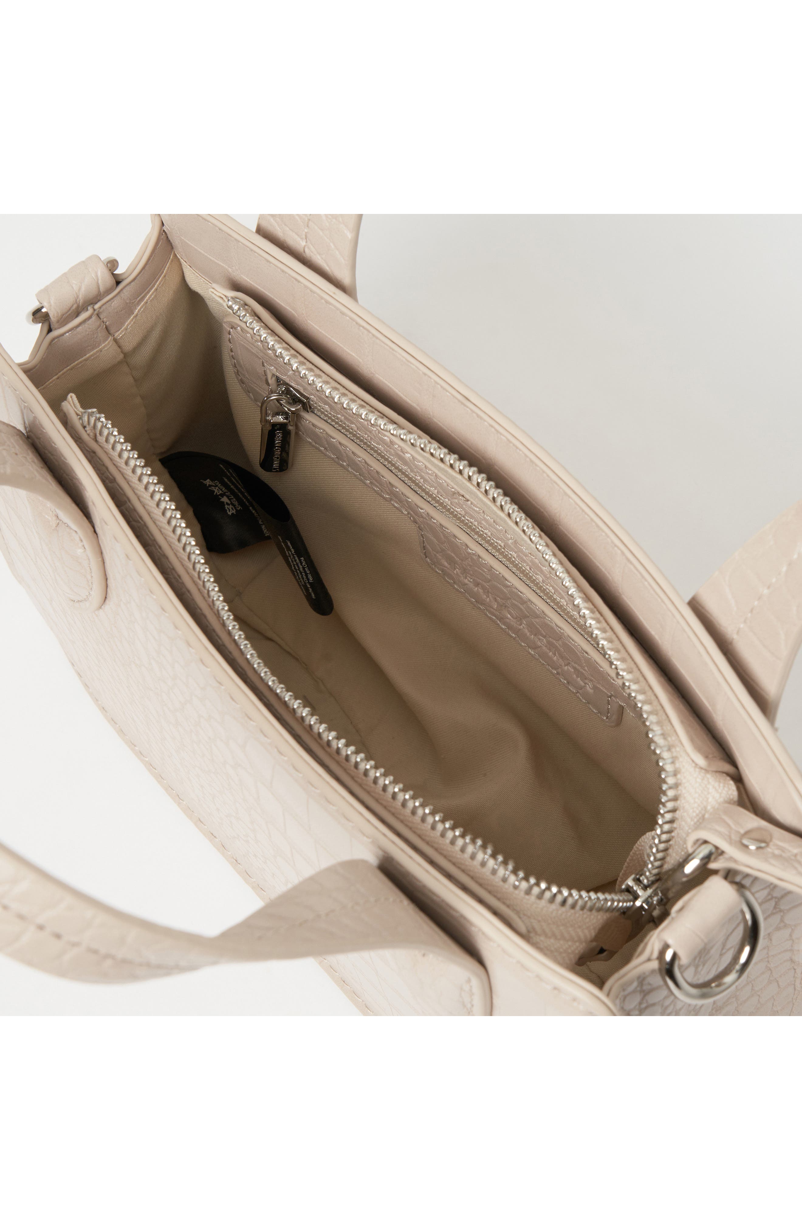 August Croc Embossed Vegan Leather Crossbody Bag, Alternate, color, CREAM