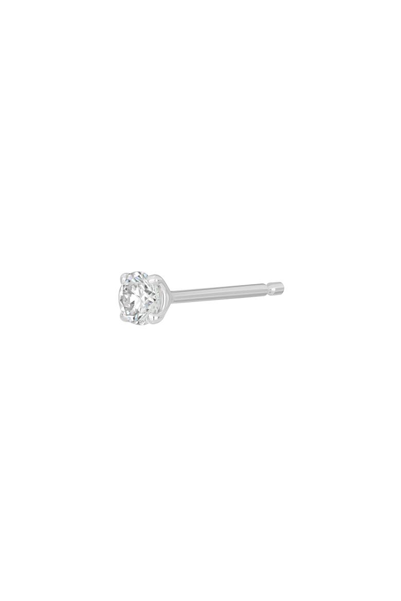 14K Gold Single Diamond Stud Earring, Main, color, 14K WHITE GOLD