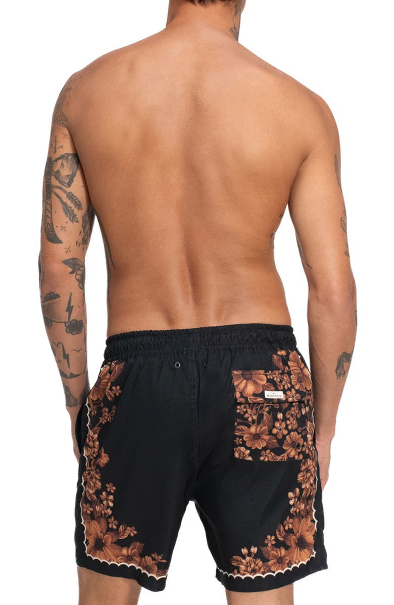 Agua Bendita Joe Swim Trunks, Alternate, color, Black Multi
