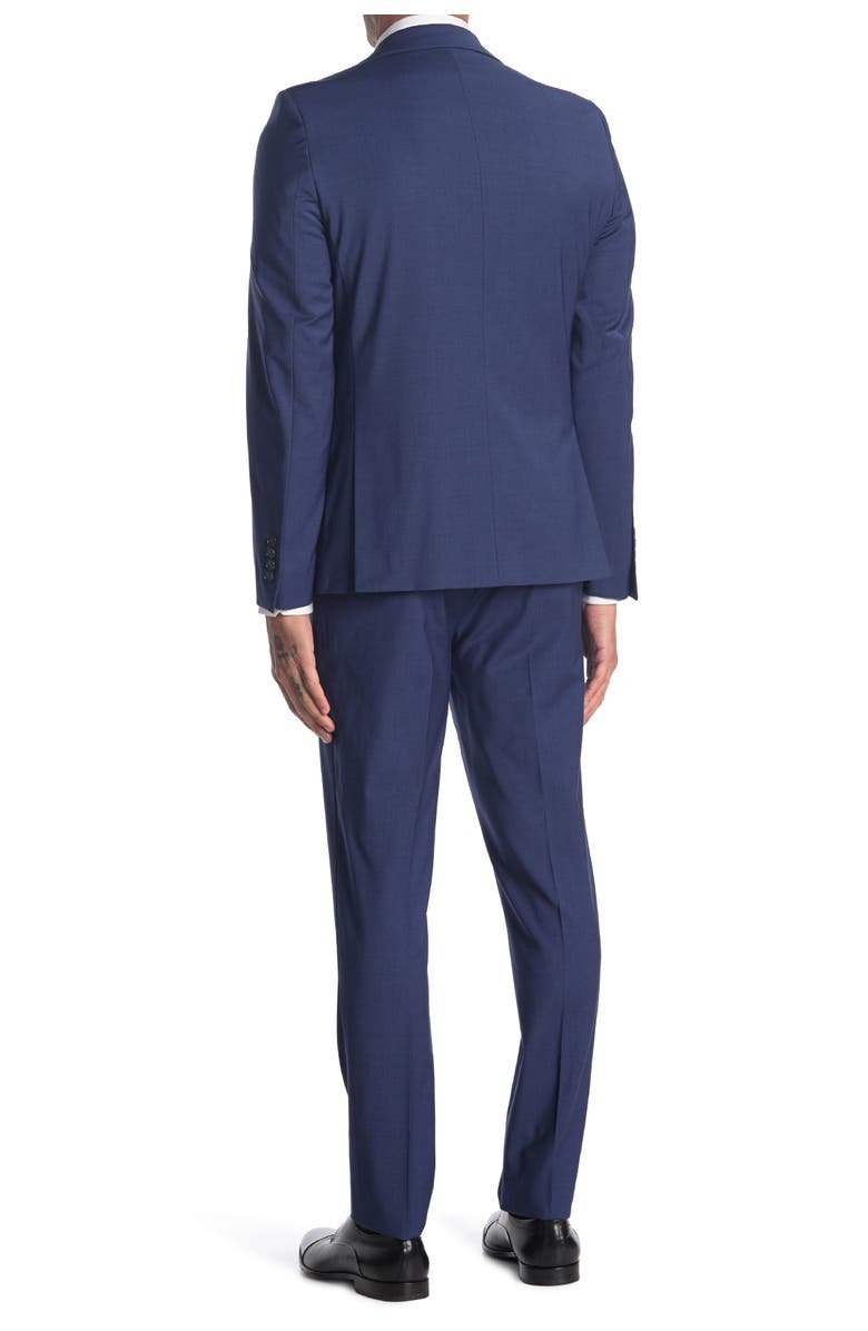 Calvin Klein Blue Solid Two Button Notch Lapel Suit, Alternate, color, 