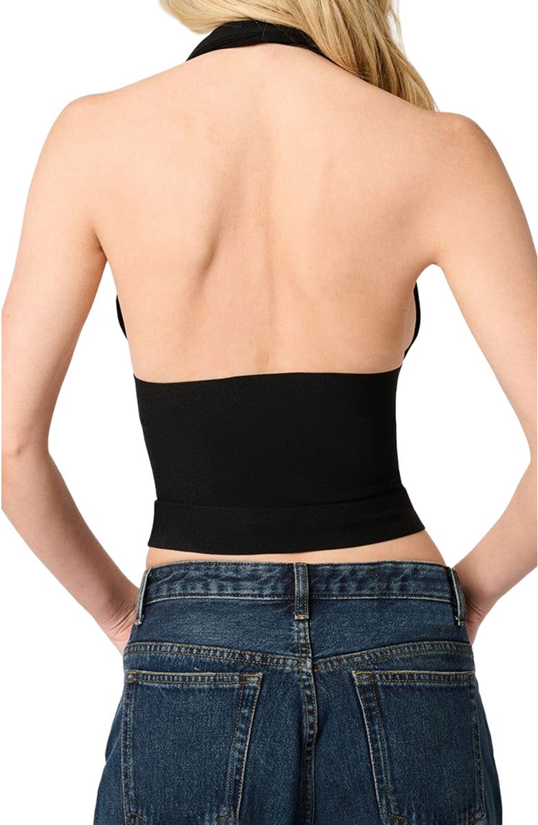 WeWoreWhat Knit Halter Top, Alternate, color, Black