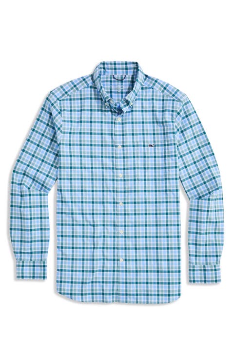 Plaid Performance Long Sleeve Button Up Shirt