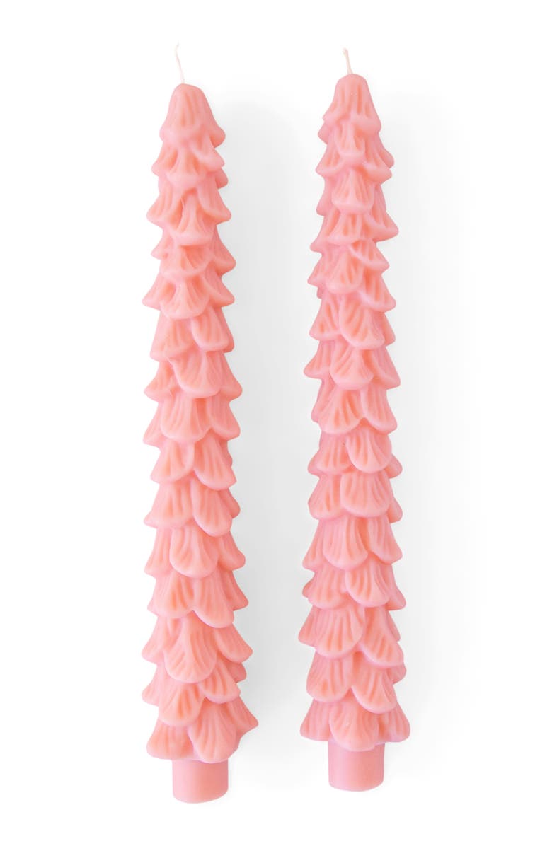 Sunshine Studios Holiday Tree Taper Candles, Main, color, Pink