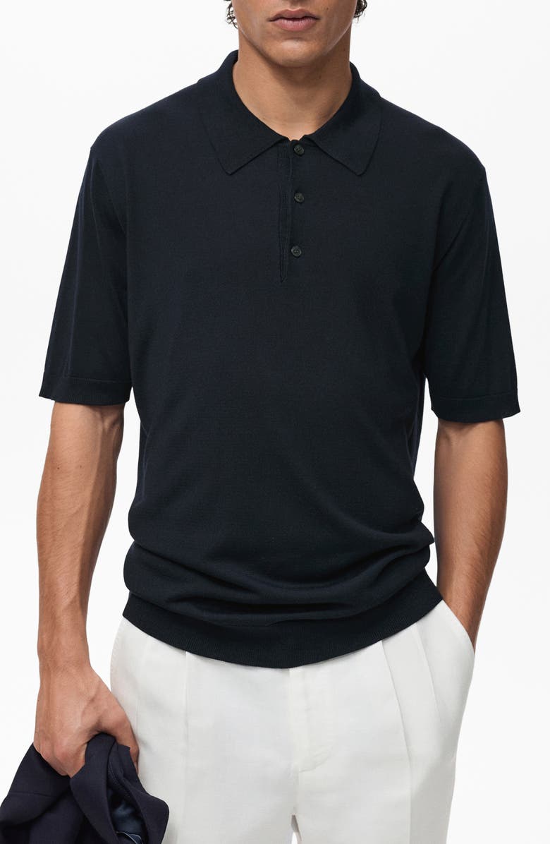 MANGO Fine Knit Polo, Main, color,