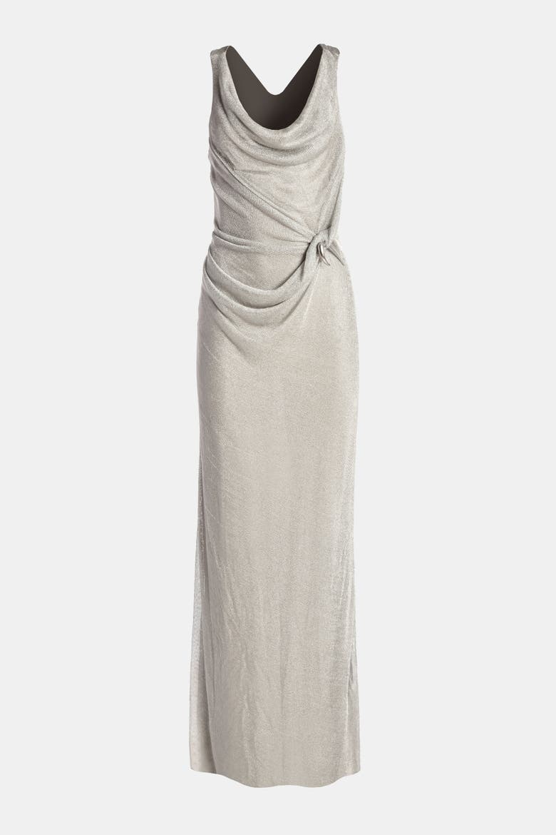 Naomi Cowl Neck Maxi Dress, Main, color, Silver