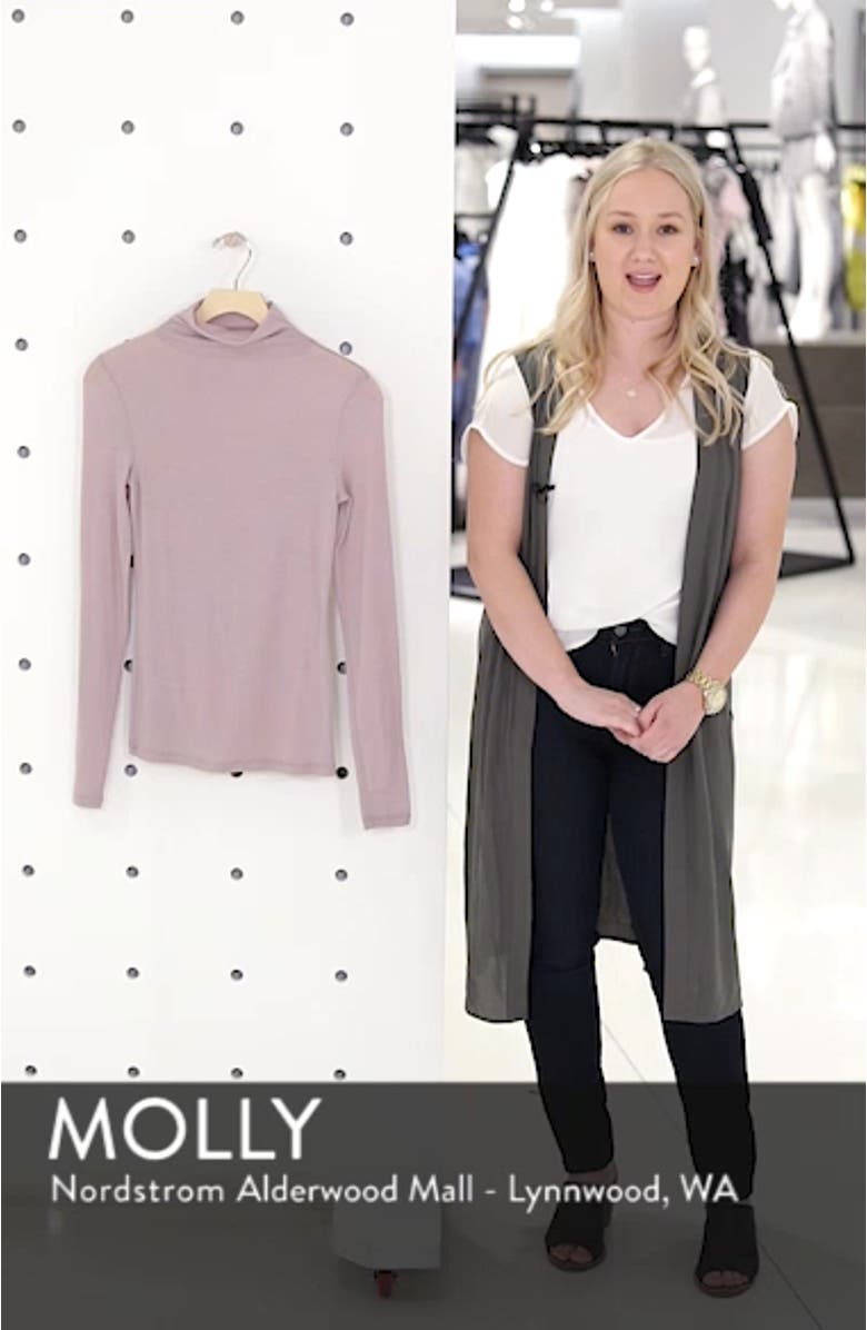 Lightweight Long Sleeve Funnel Neck Top, sales video thumbnail