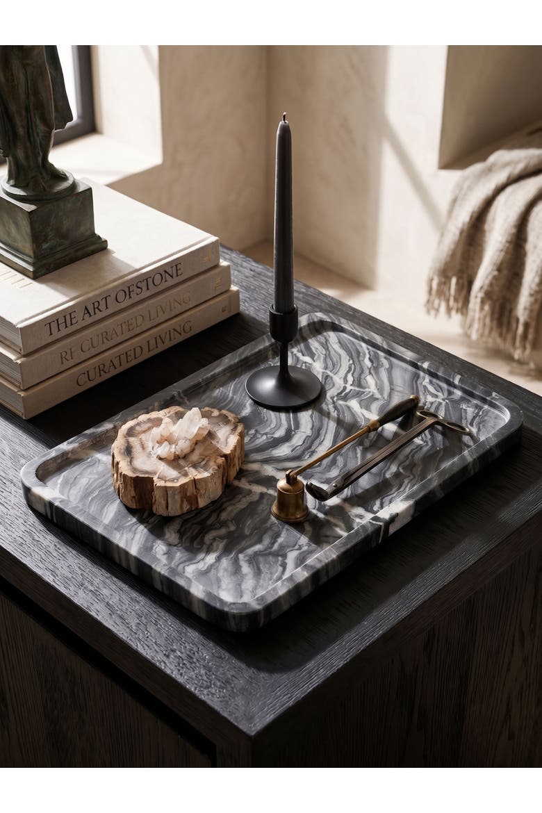 Frontier Black Marble Tray, Alternate, color, Black