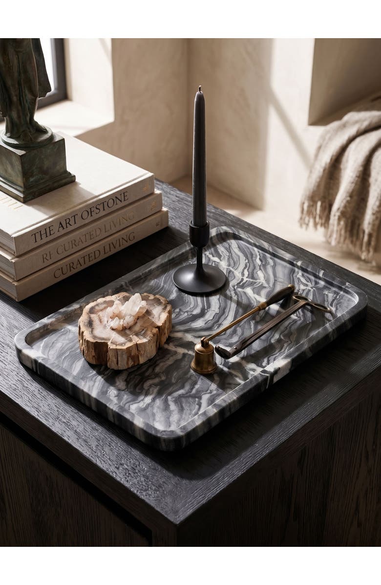 GAURI KOHLI Frontier Black Marble Tray, Alternate, color, Black