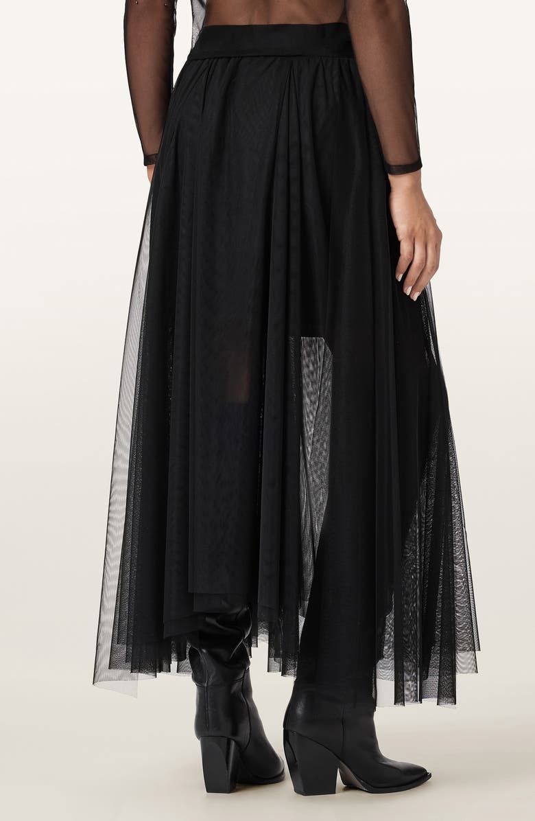 AllSaints Ally Tulle Skirt, Alternate, color, Black