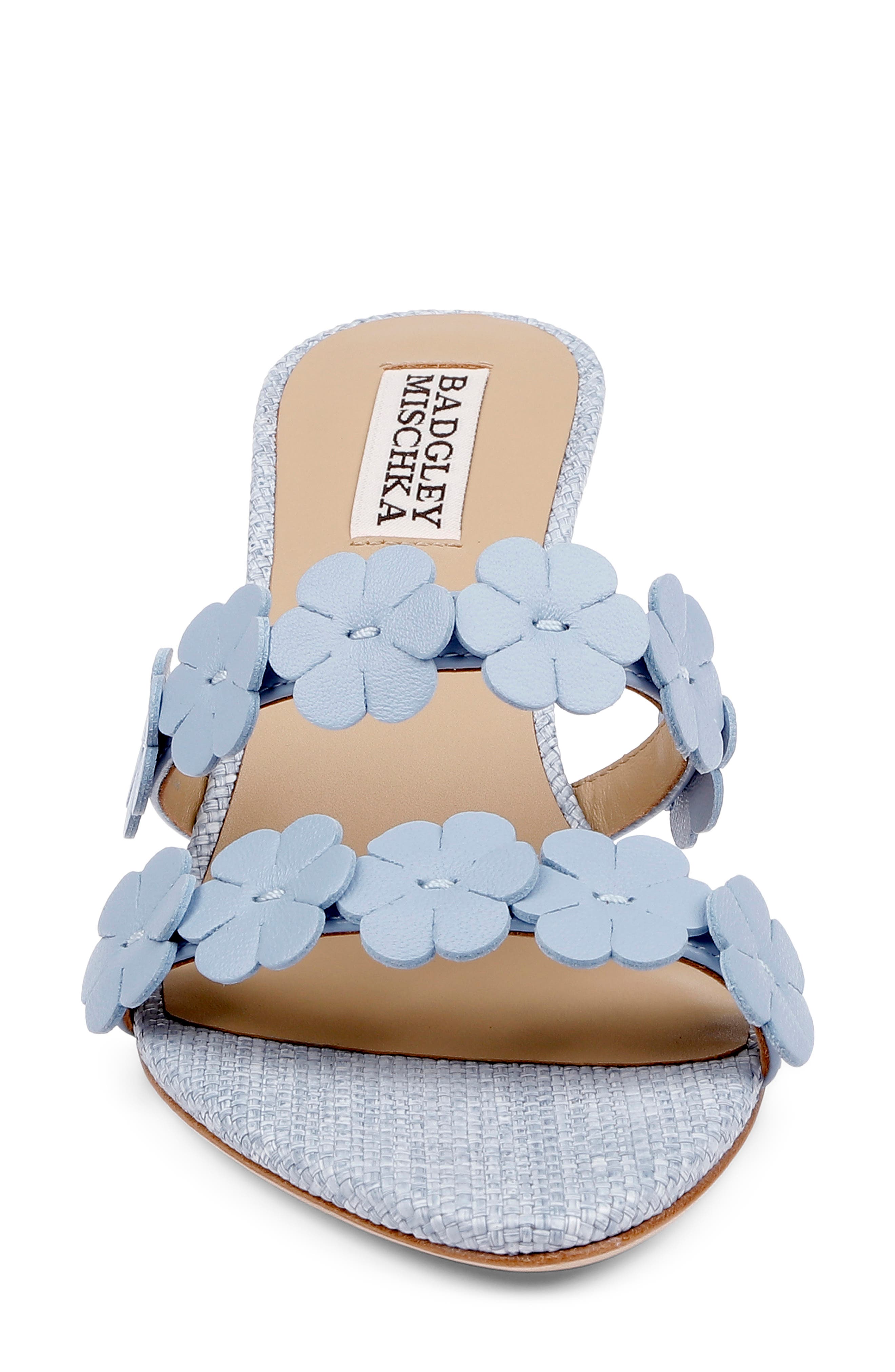 Watertown Pointed Toe Slide Sandal, Alternate, color, AQUA LEATHER