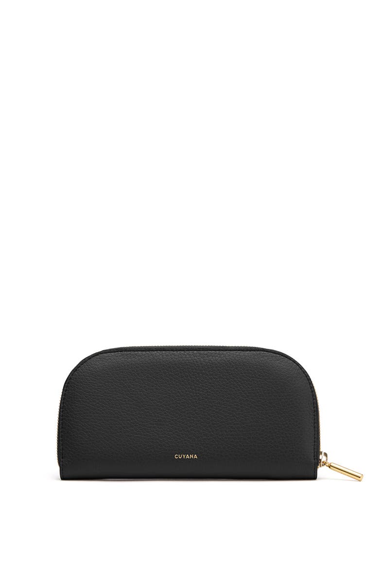 Cuyana Curved Zip Wallet, Main, color, Black