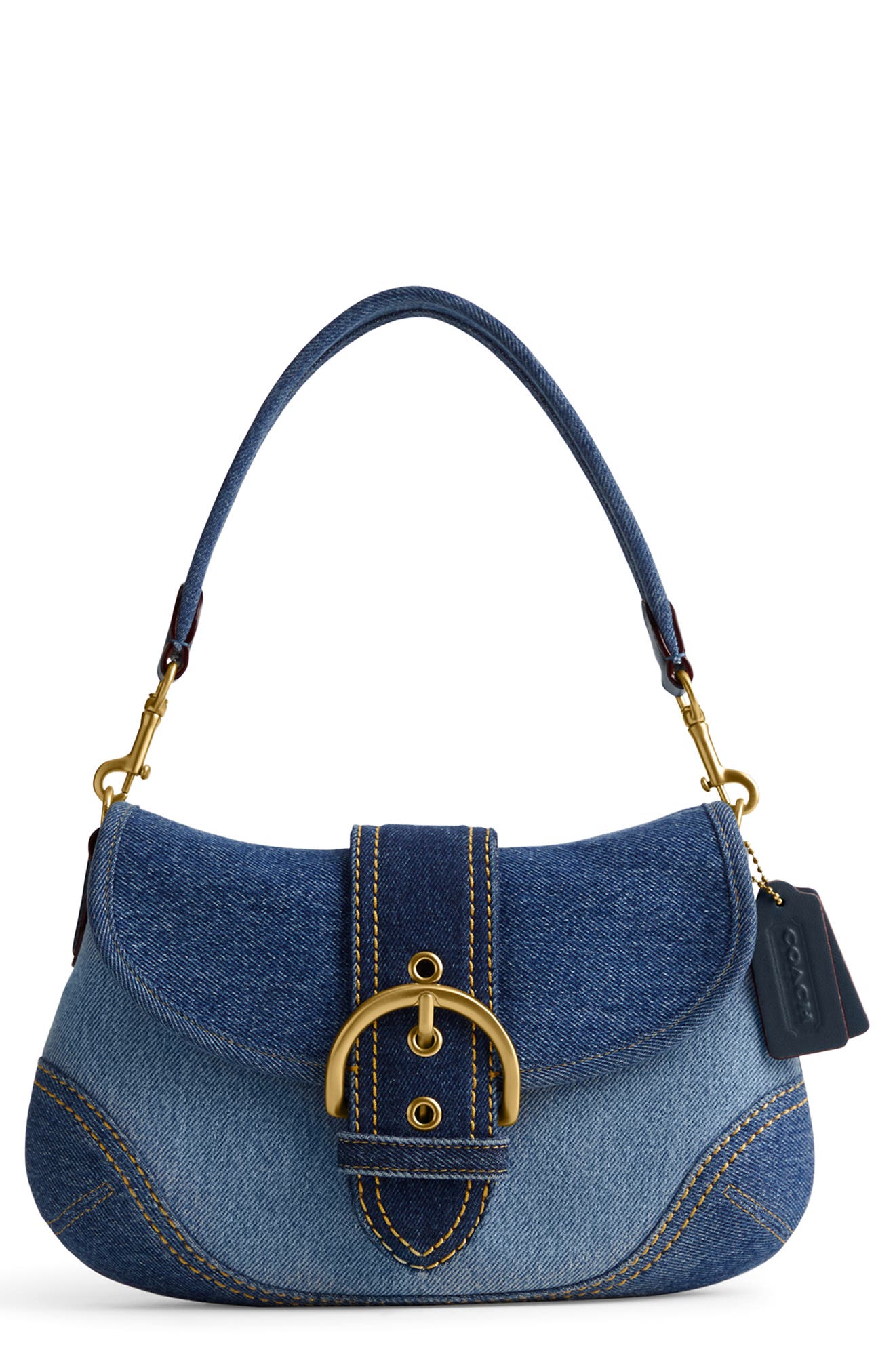 COACH Denim Soho Shoulder Bag, Main, color, 