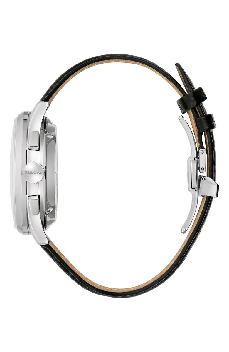 BULOVA Joseph Bulova Leather Strap Chronograph Watch, 42mm, Alternate, color, 