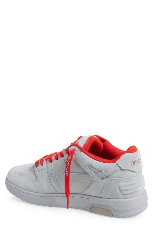 Off-white Men's Out Of Office Suede Sneakers In Light Blue - Brick Red