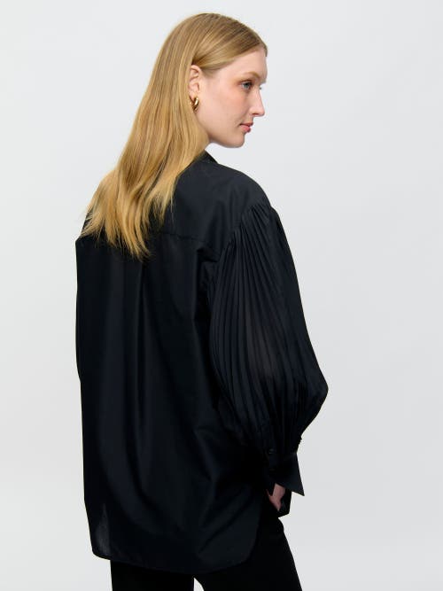 Callas Milano Viola Pleated Sleeve Shirt Black