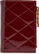 Saint Laurent Cassandre Bijou Diamond Quilted Patent Leather Bifold Wallet