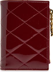 Saint Laurent Cassandre Bijou Diamond Quilted Patent Leather Bifold Wallet
