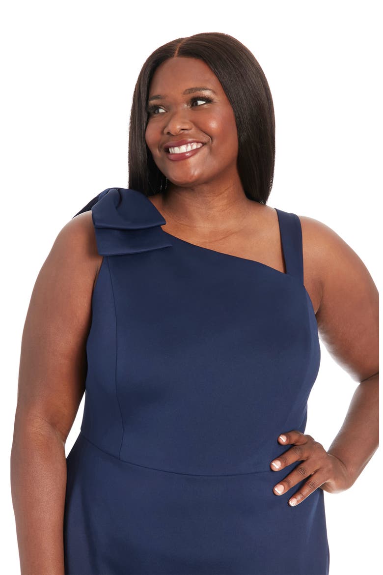 One Shoulder Asymmetric Flounce Hem Dress, Alternate, color, NAVY