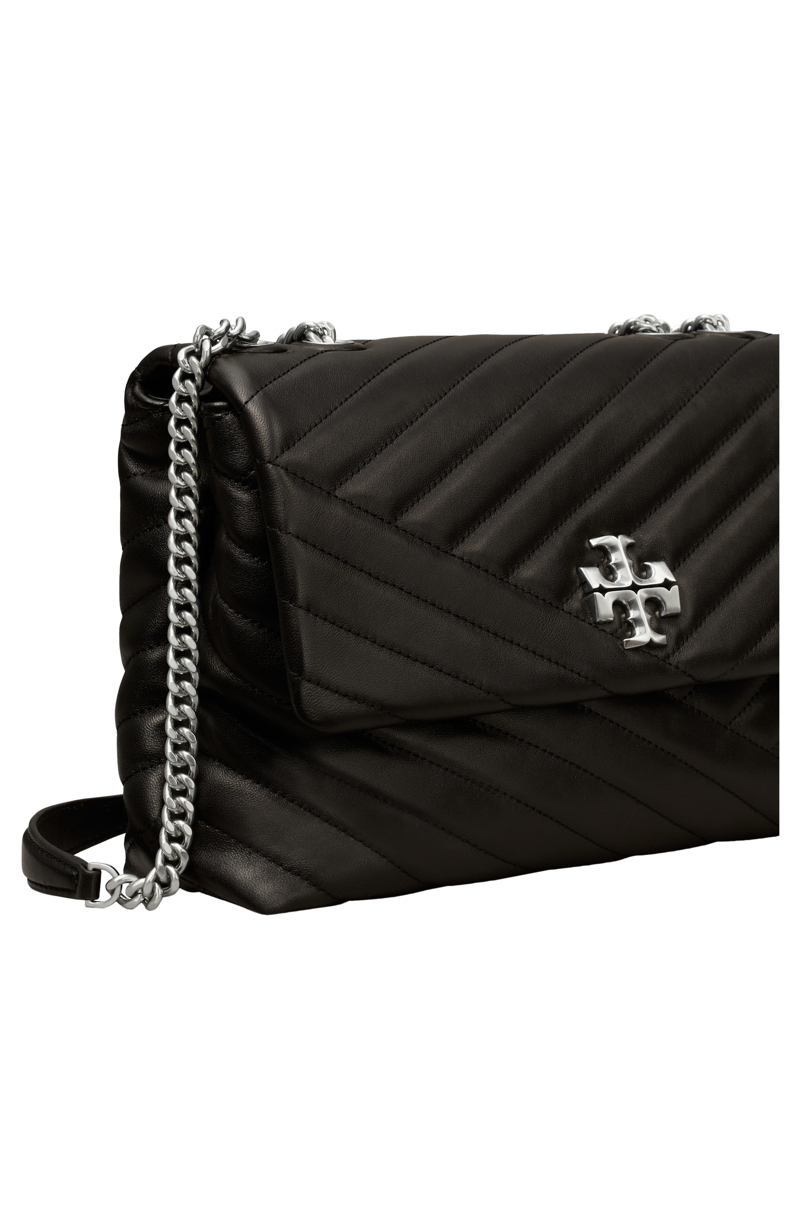 Kira Chevron Convertible Shoulder Bag, Alternate, color, BLACK