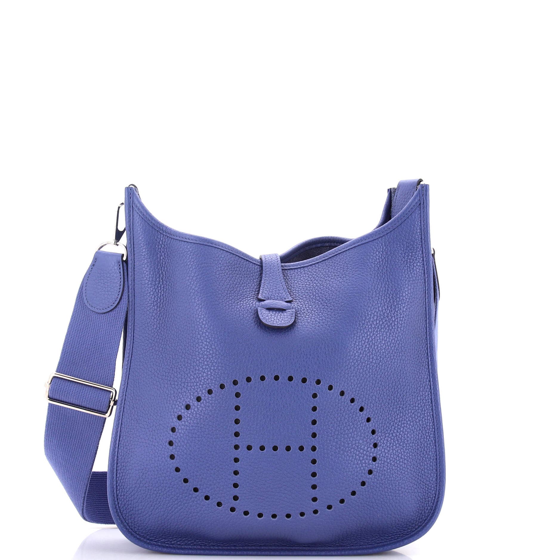 Pre-Owned Hermes Evelyne Bag Gen III Clemence PM, Main, color, Bleu Brighton