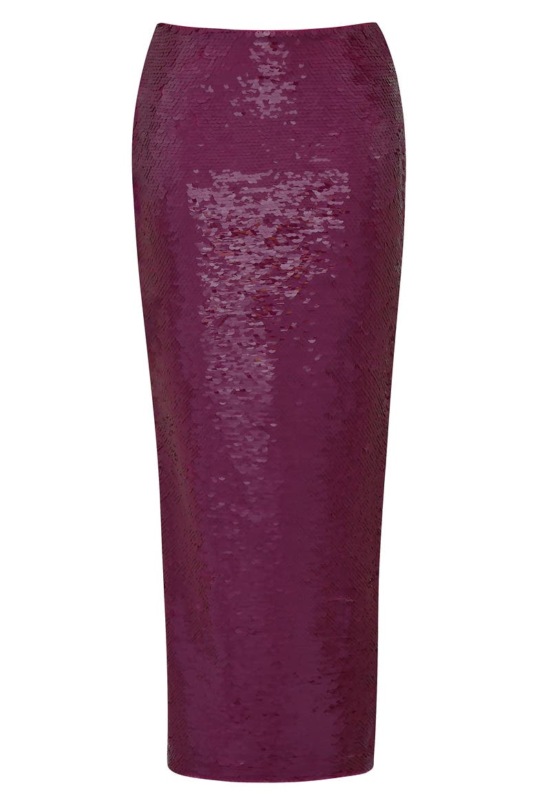 Alexis Sequin Satin Maxi Skirt, Alternate, color, HOT PINK