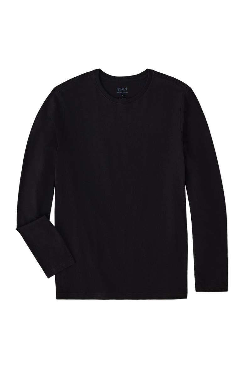 Organic Cotton Softspun Long Sleeve Tee, Alternate, color, Black