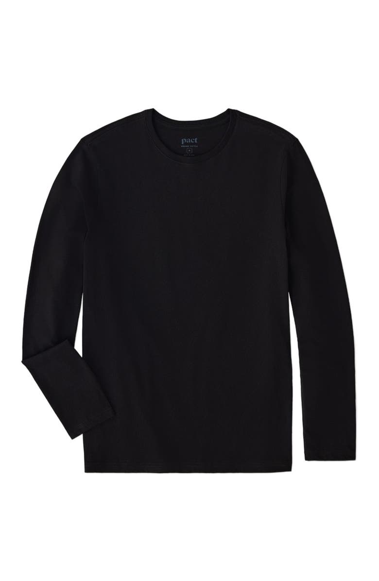 Pact Organic Cotton Softspun Long Sleeve Tee, Alternate, color, Black