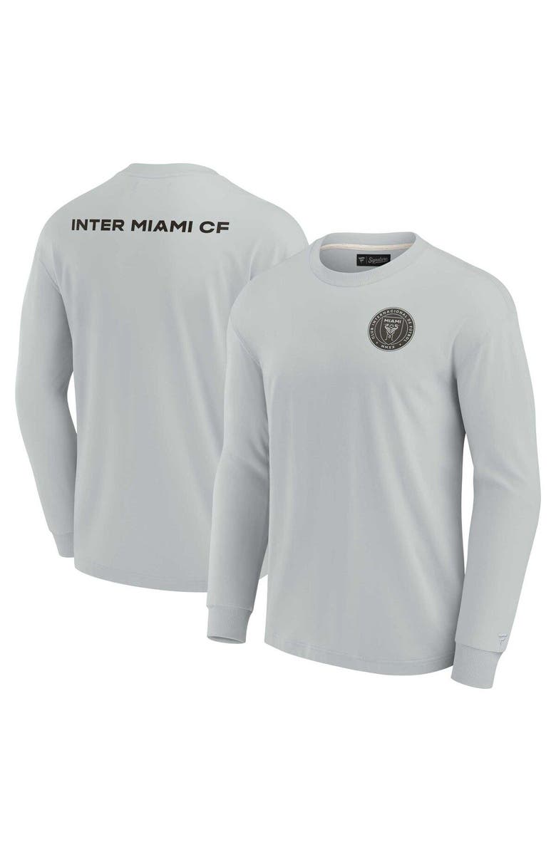 Fanatics Signature Unisex Fanatics Signature Gray Inter Miami CF Elements Super Soft Long Sleeve T-Shirt, Main, color, Gray