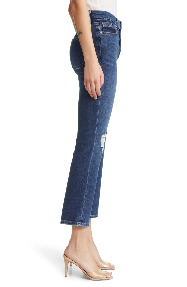 Good American Good Legs Ripped Crop Mini Bootcut Jeans, Alternate, color,