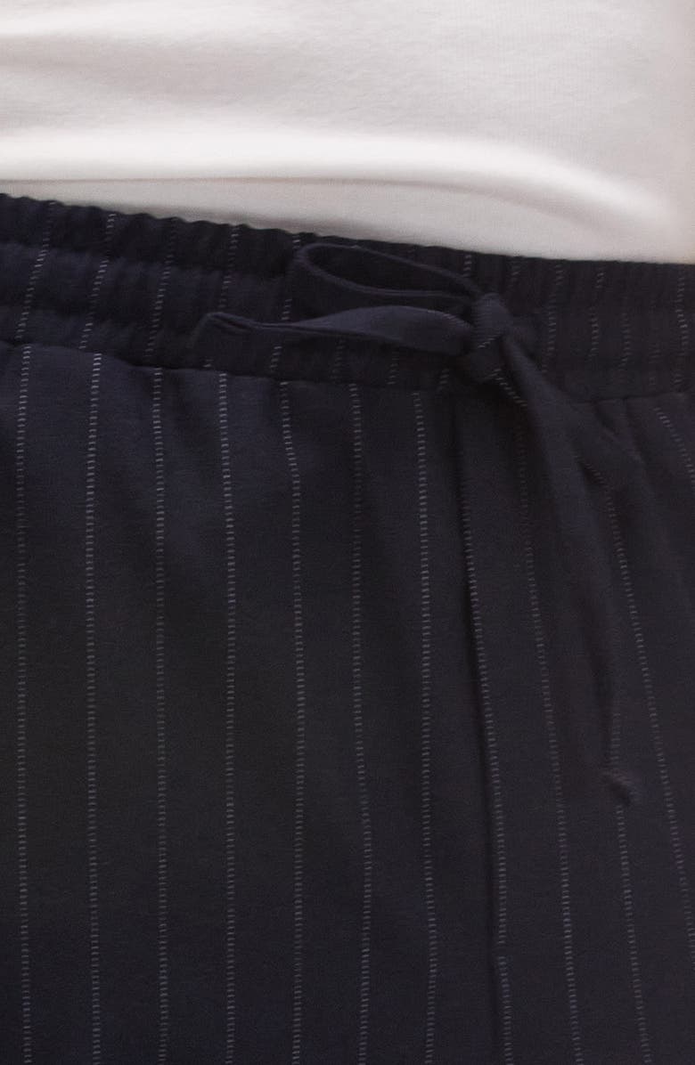Topman Pinstripe Wide Leg Drawstring Pants, Alternate, color, 