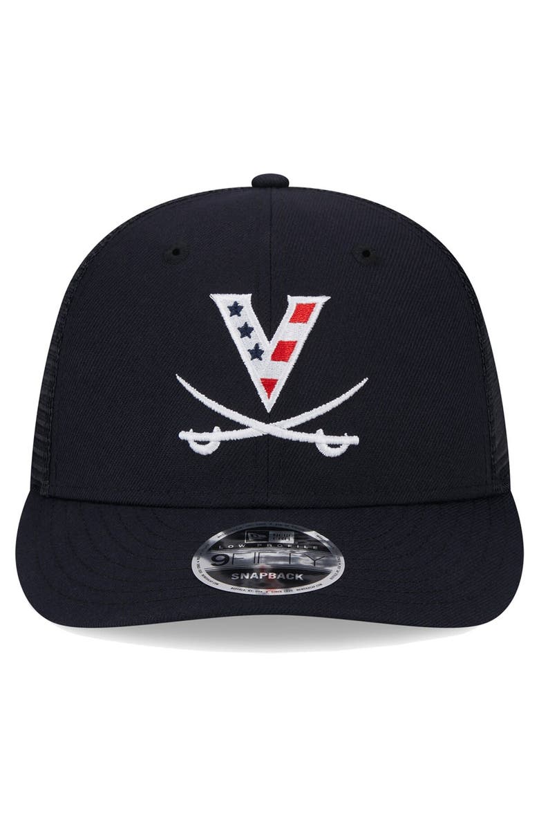 New Era Men's New Era Navy Virginia Cavaliers Red, White & Hoo Low Profile Trucker 9FIFTY Adjustable Hat, Alternate, color, 